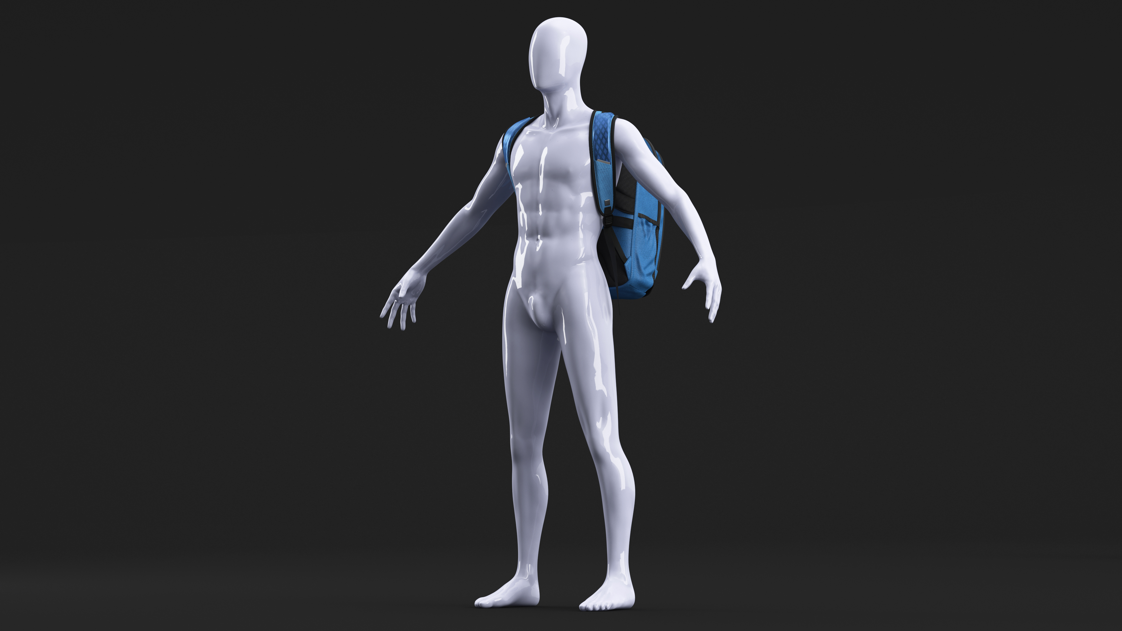 Travel Laptop Computer Backpack on Mannequin 3D model