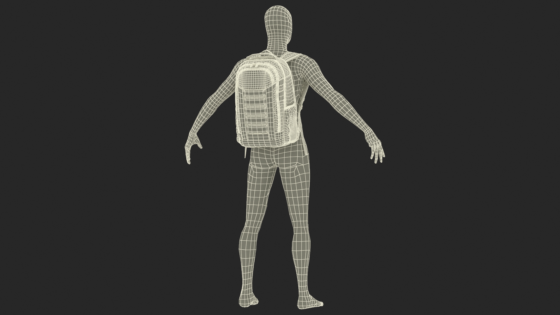 Travel Laptop Computer Backpack on Mannequin 3D model