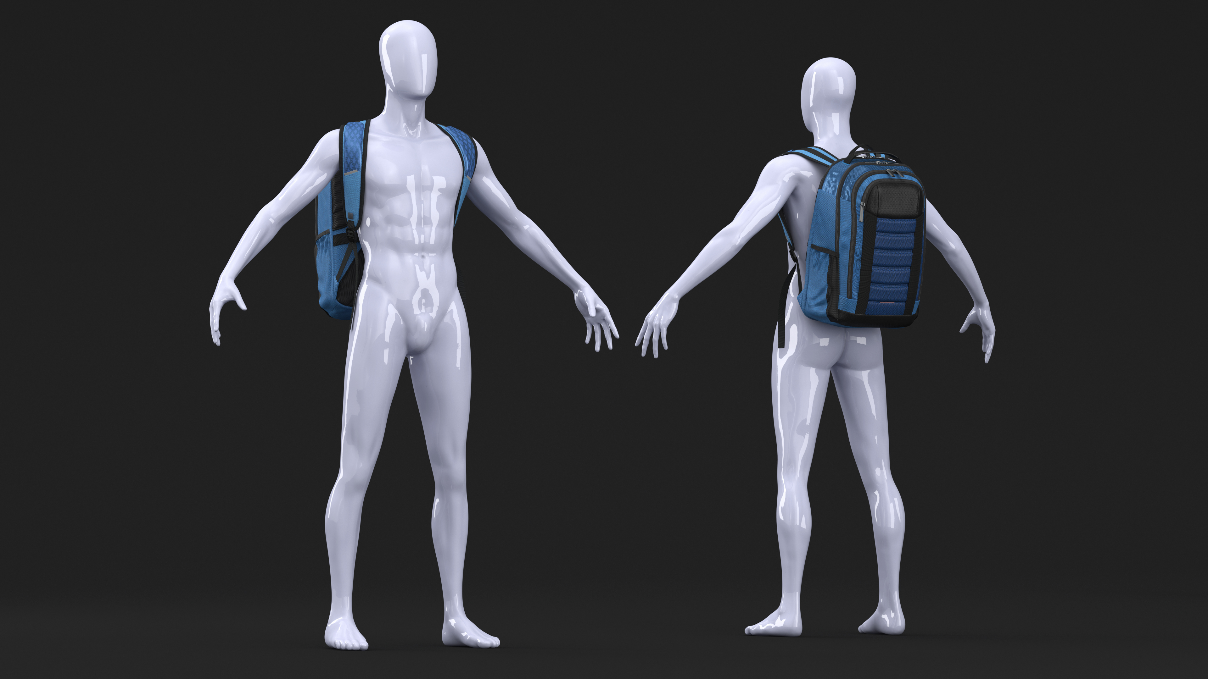 Travel Laptop Computer Backpack on Mannequin 3D model