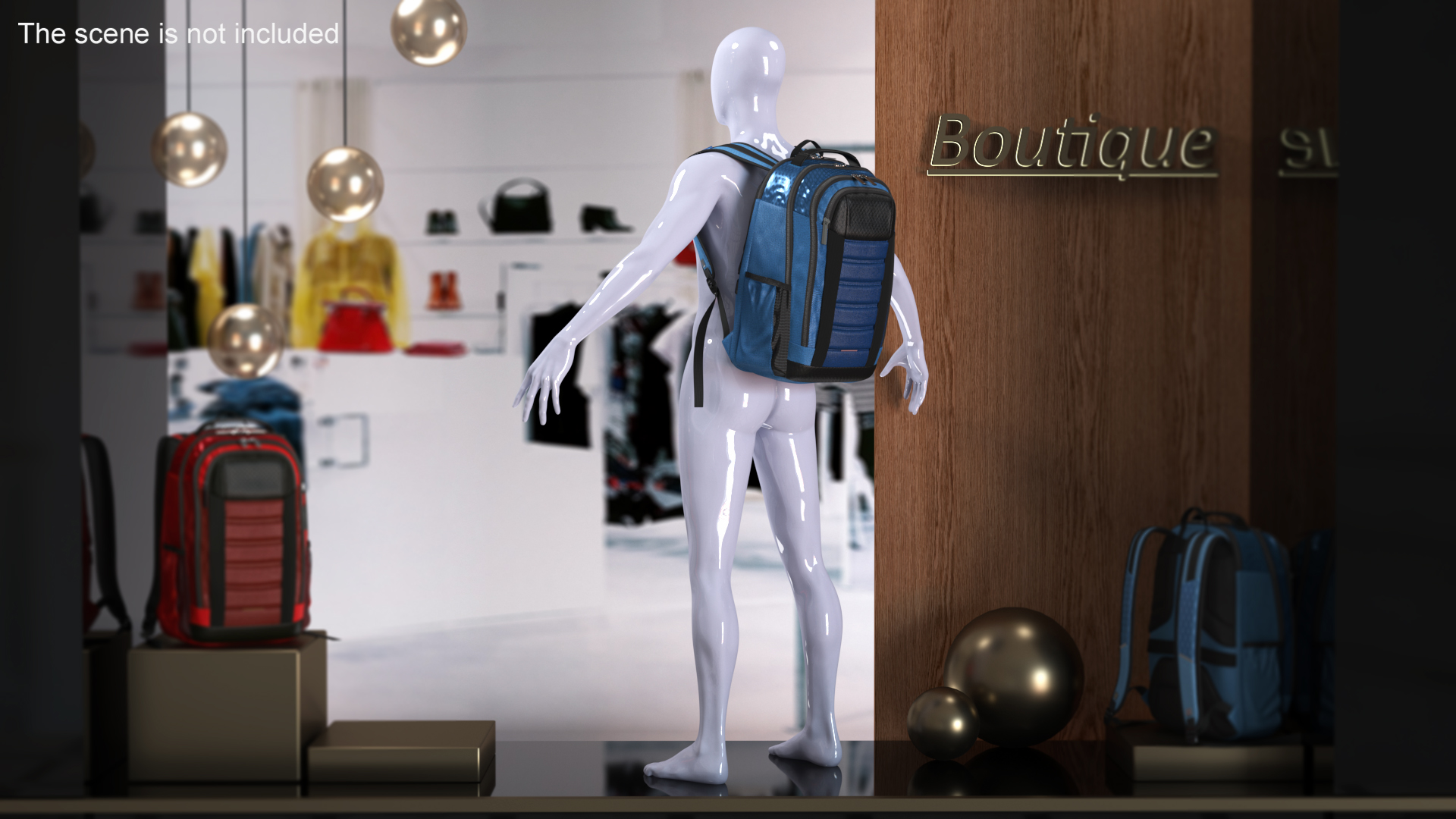 Travel Laptop Computer Backpack on Mannequin 3D model