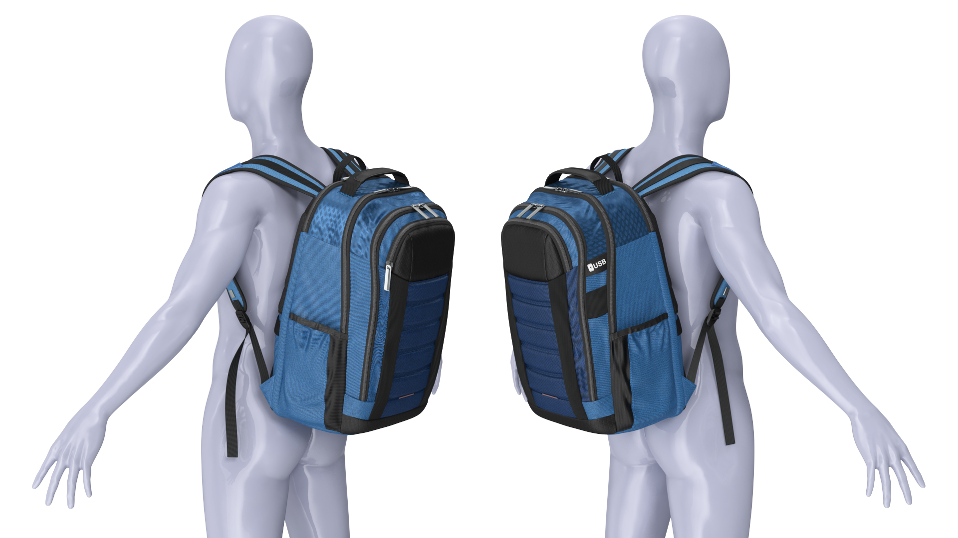 Travel Laptop Computer Backpack on Mannequin 3D model