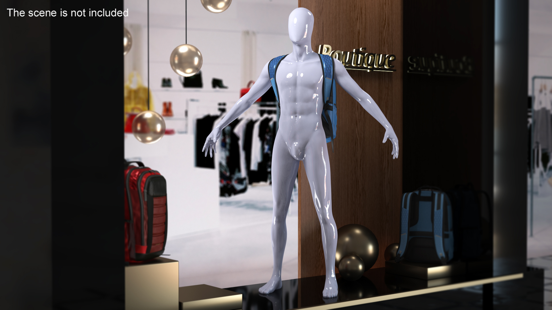 Travel Laptop Computer Backpack on Mannequin 3D model