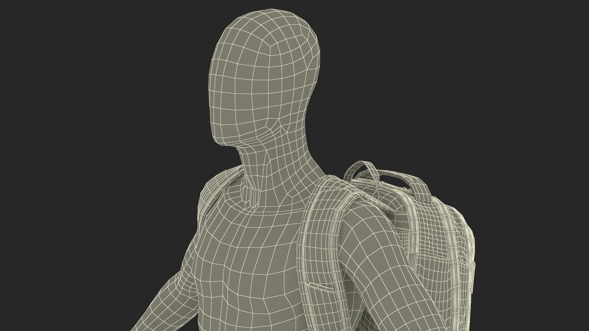 Travel Laptop Computer Backpack on Mannequin 3D model