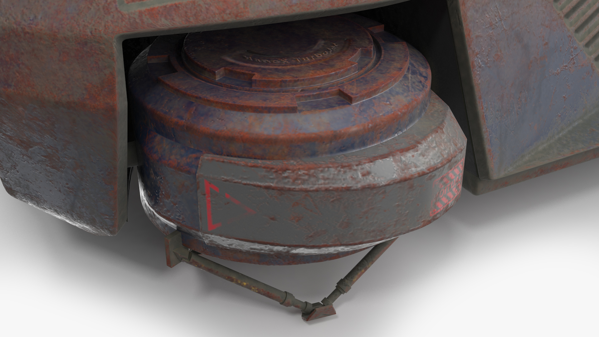 3D Rusty Hover Car Simple Interior