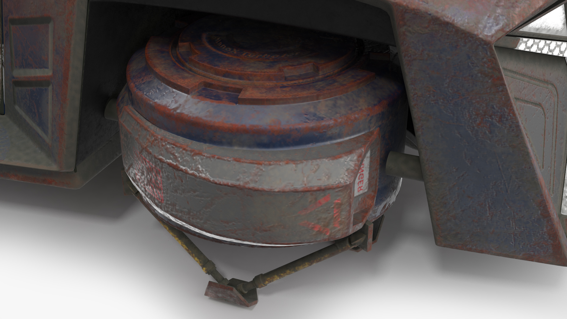 3D Rusty Hover Car Simple Interior