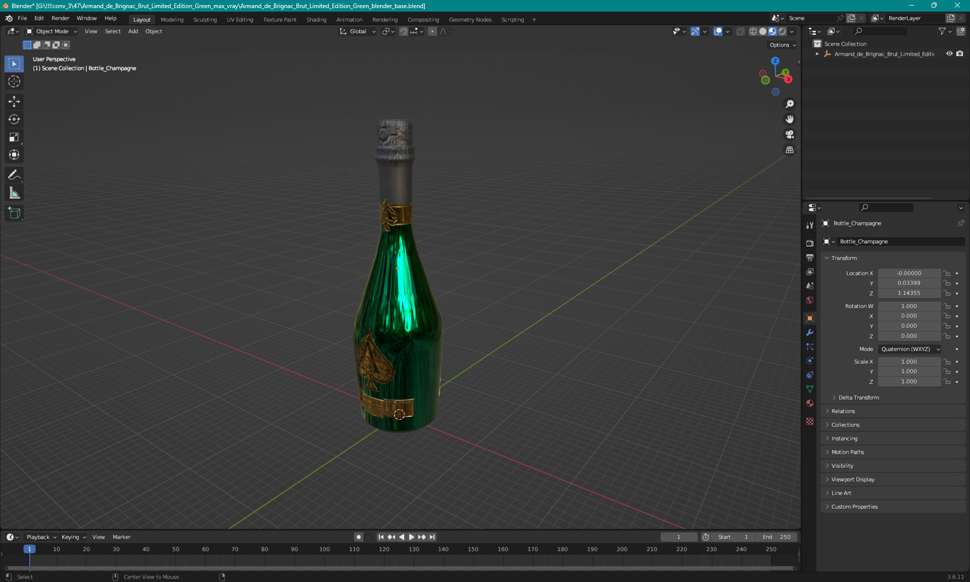 Armand de Brignac Brut Limited Edition Green 3D model