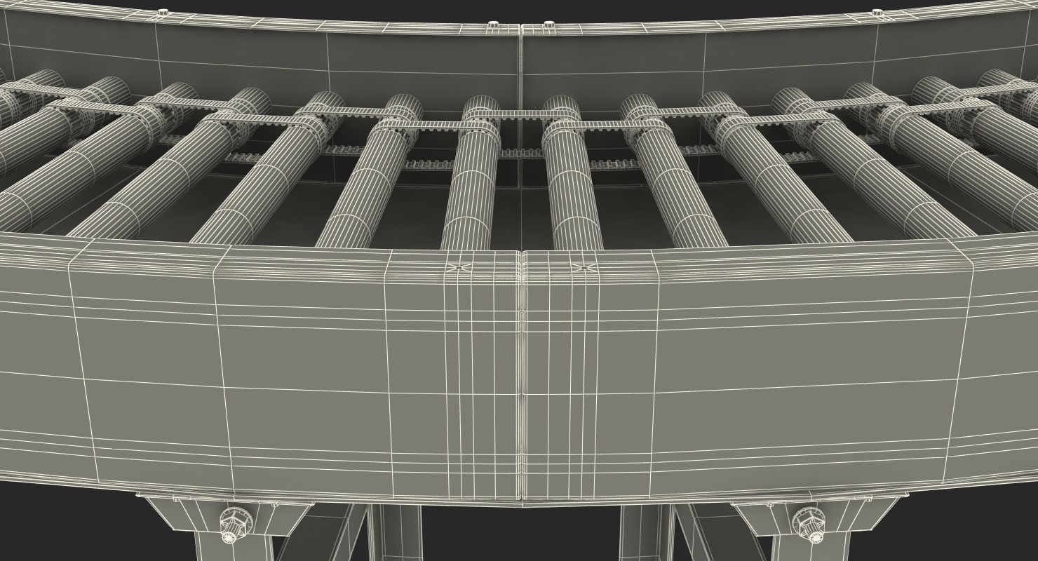 3D Powered Bend Roller Conveyor model