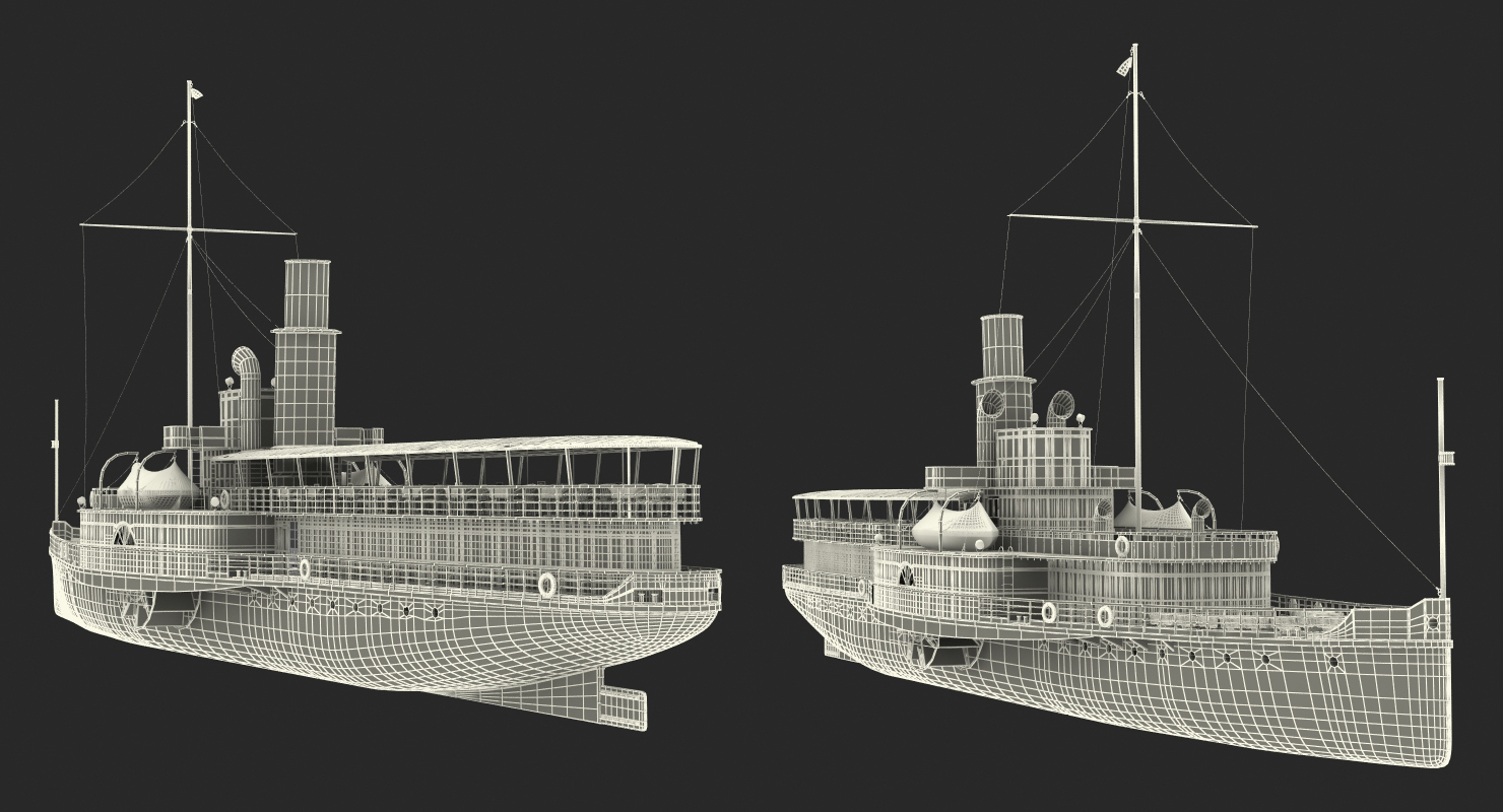 Paddle Steeamship Stadt Rapperswil 3D model