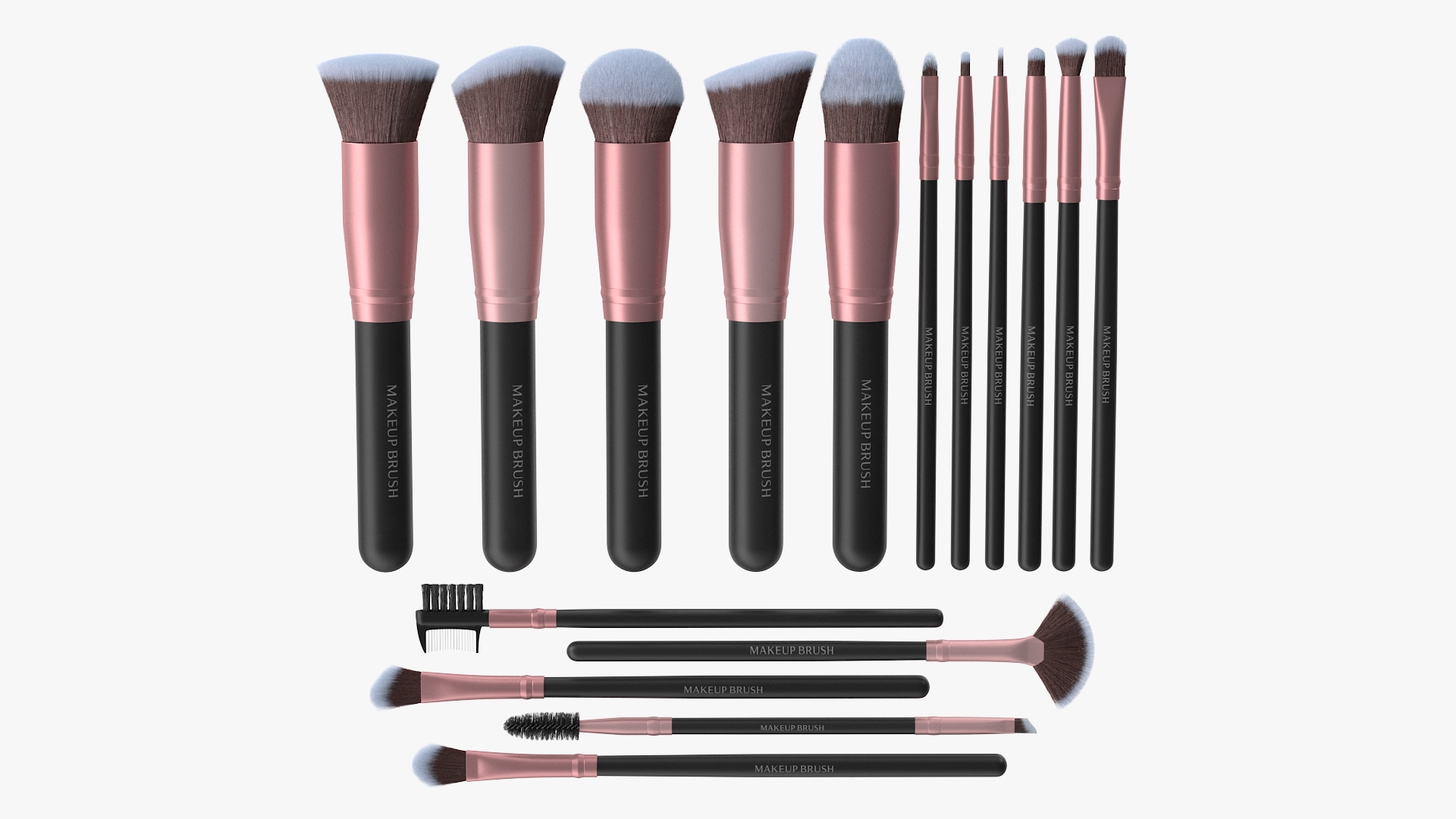 3D model Professional Makeup Brushes Set Fur