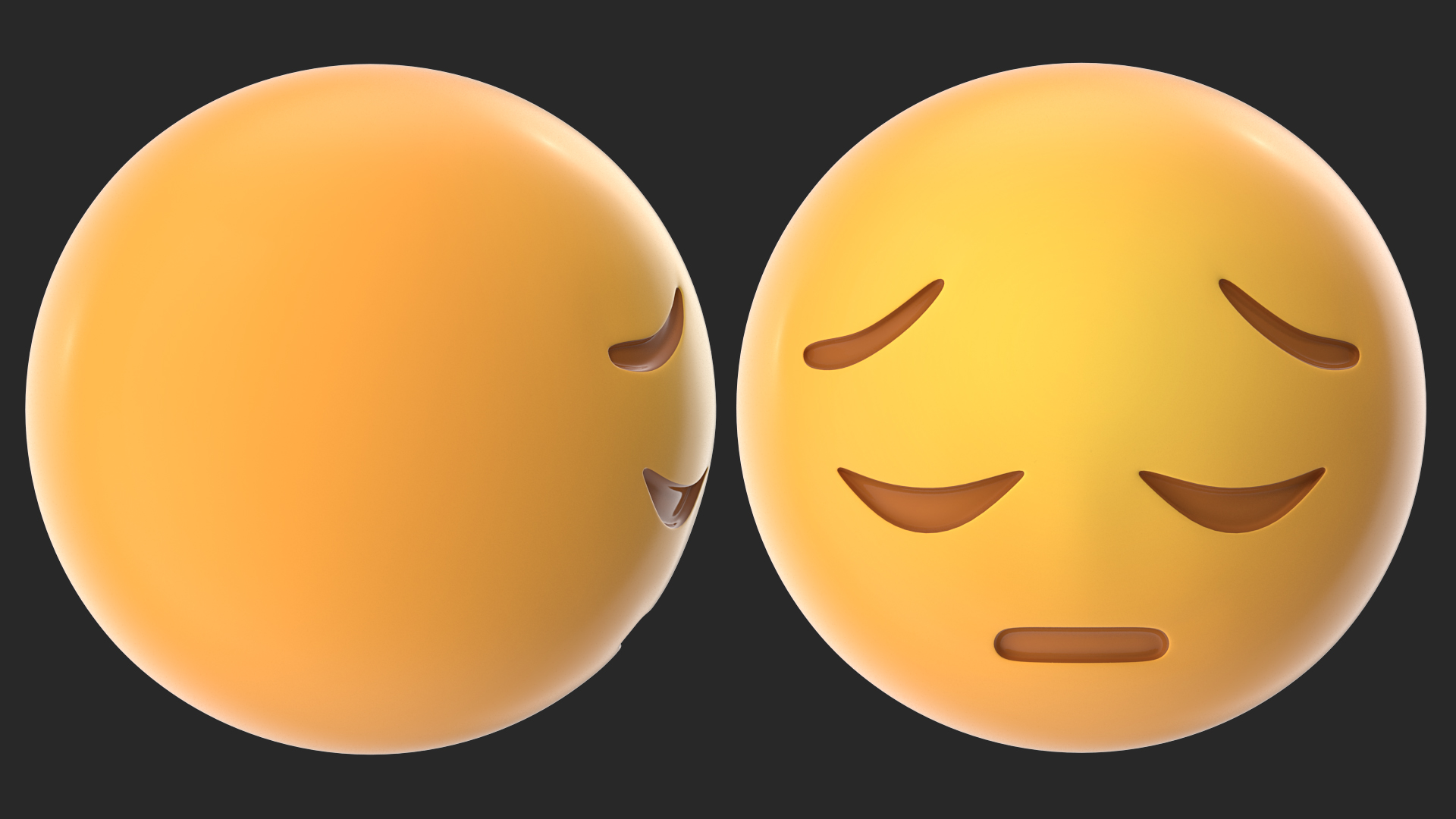 Sad Pensive Face Emoji 3D