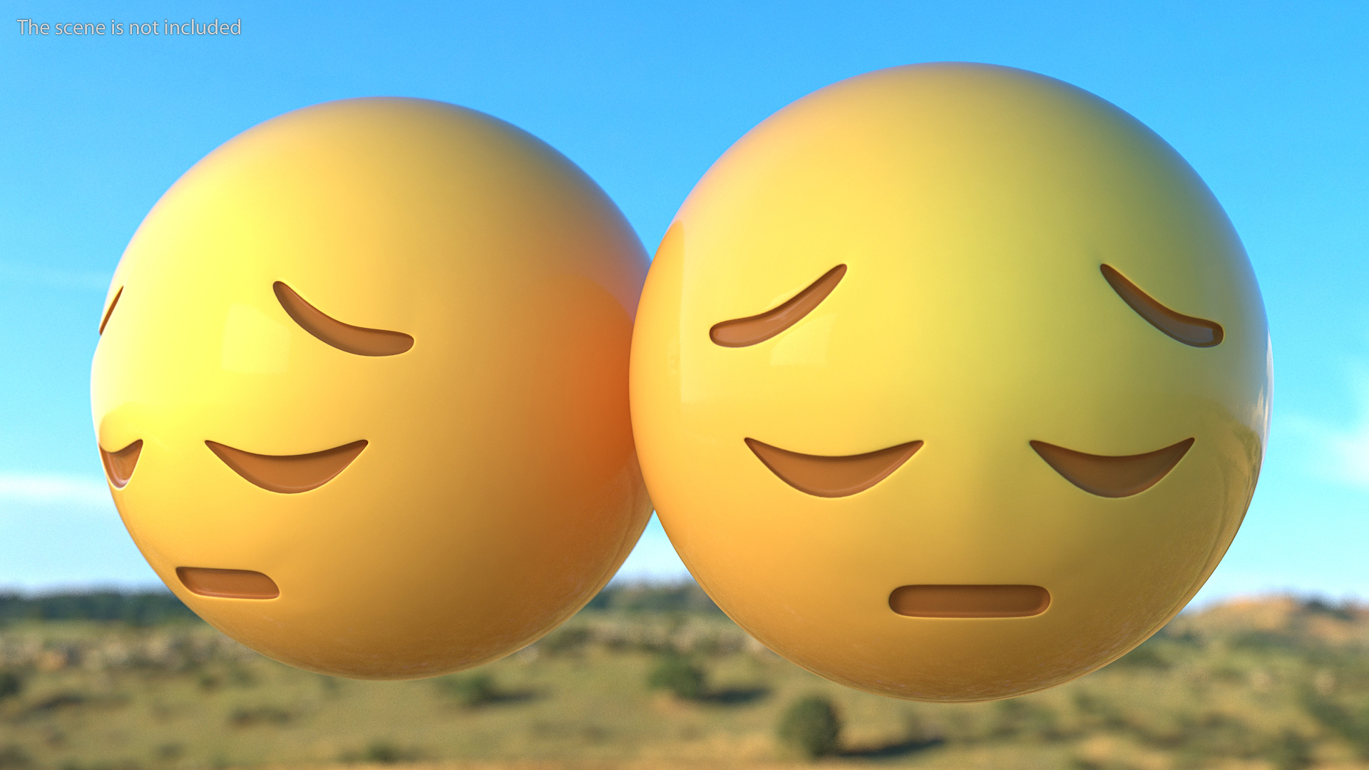 Sad Pensive Face Emoji 3D