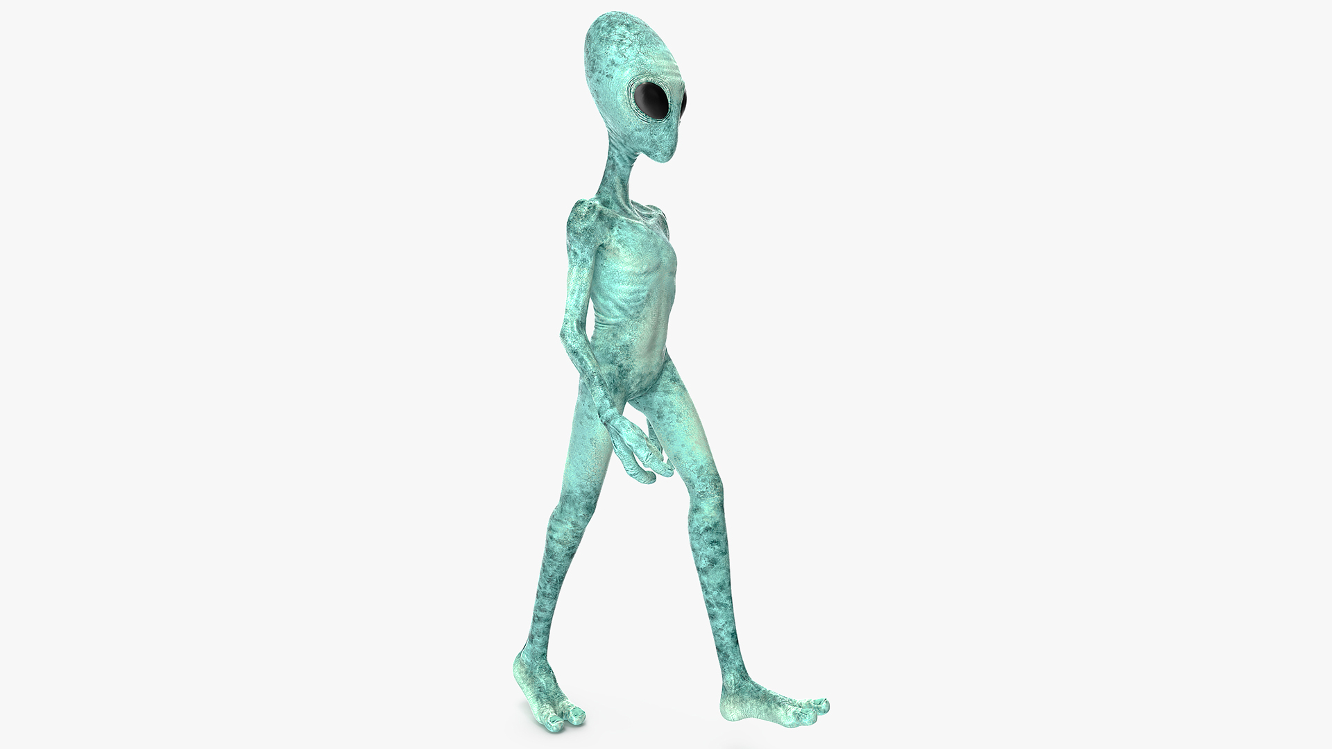 3D model Extraterrestrial Alien Walking Pose