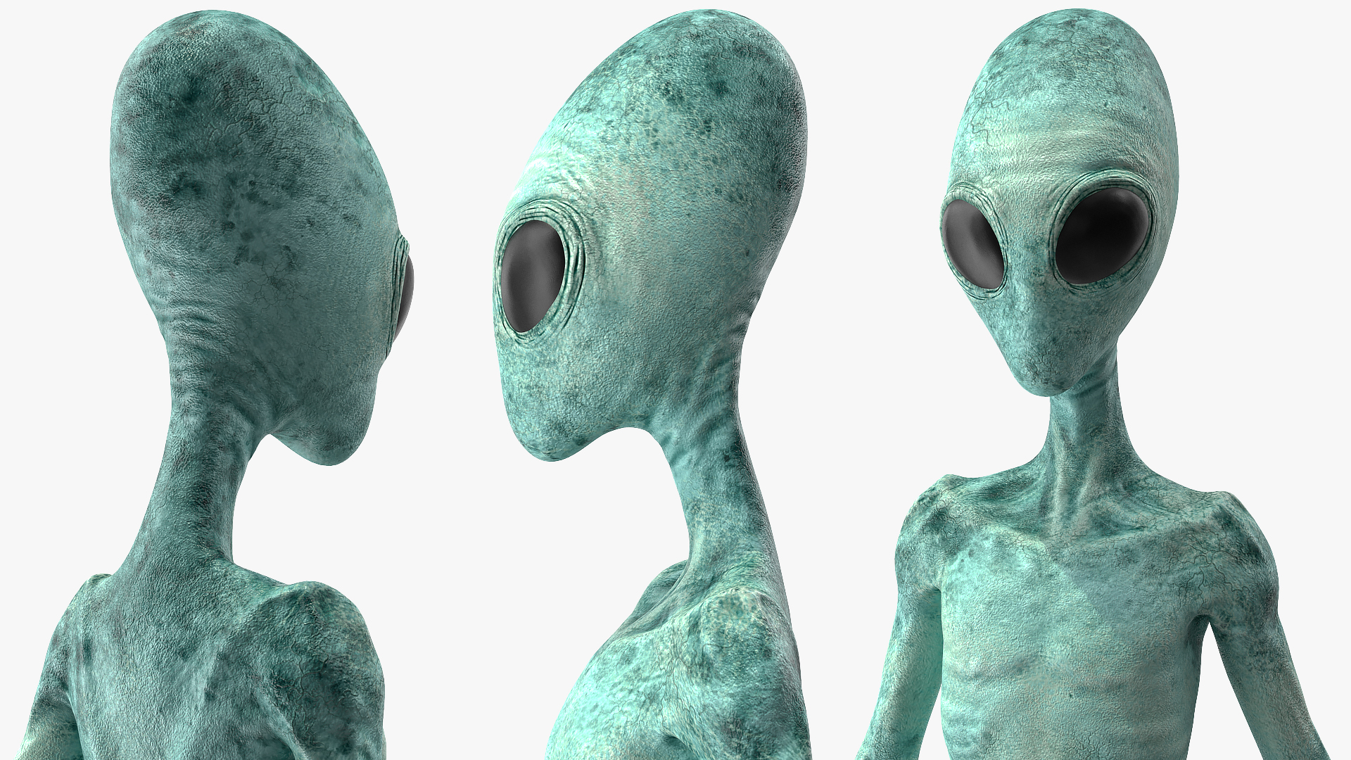 3D model Extraterrestrial Alien Walking Pose