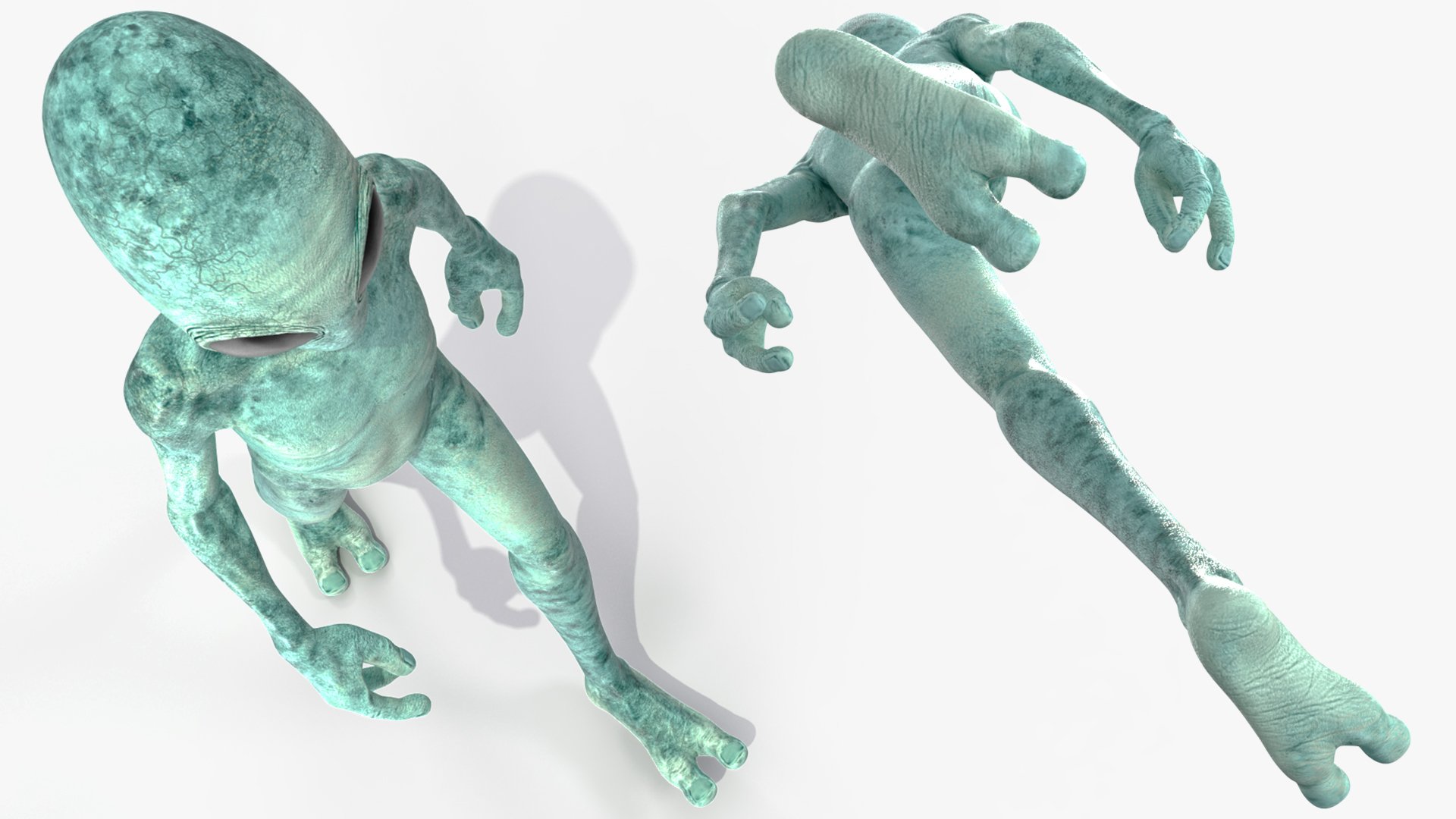 3D model Extraterrestrial Alien Walking Pose