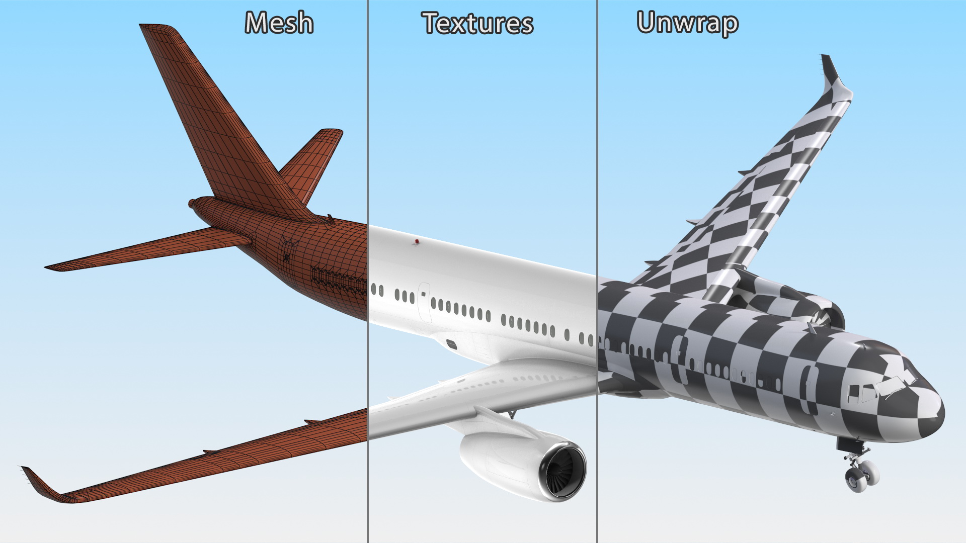 Narrow-Body Jet Airliner Blank Livery Rigged 3D model