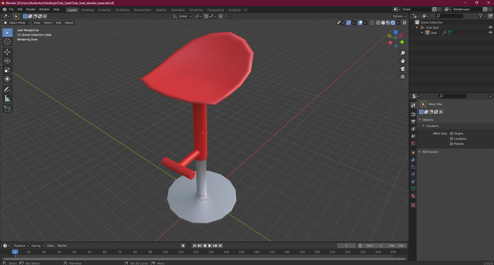 Club Seat 3D model