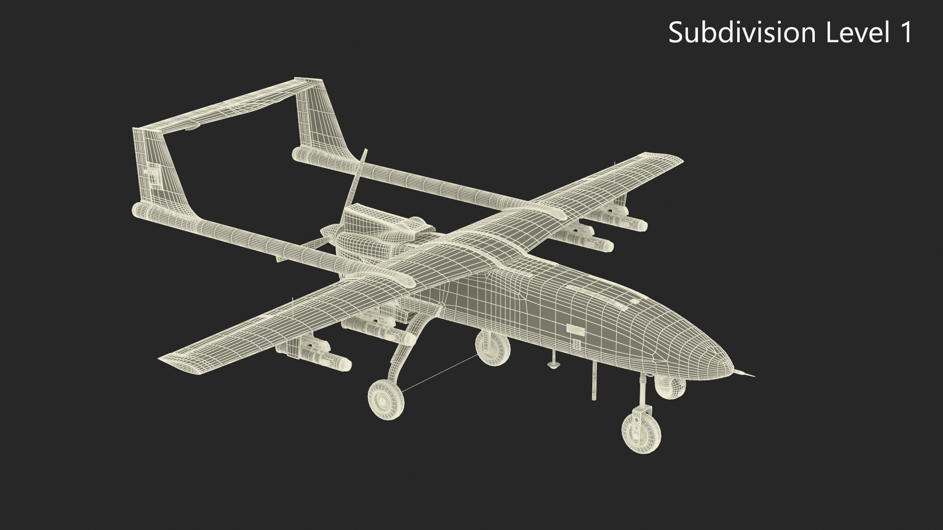 3D Camouflage Iranian Drone Mohajer-6 with Camera