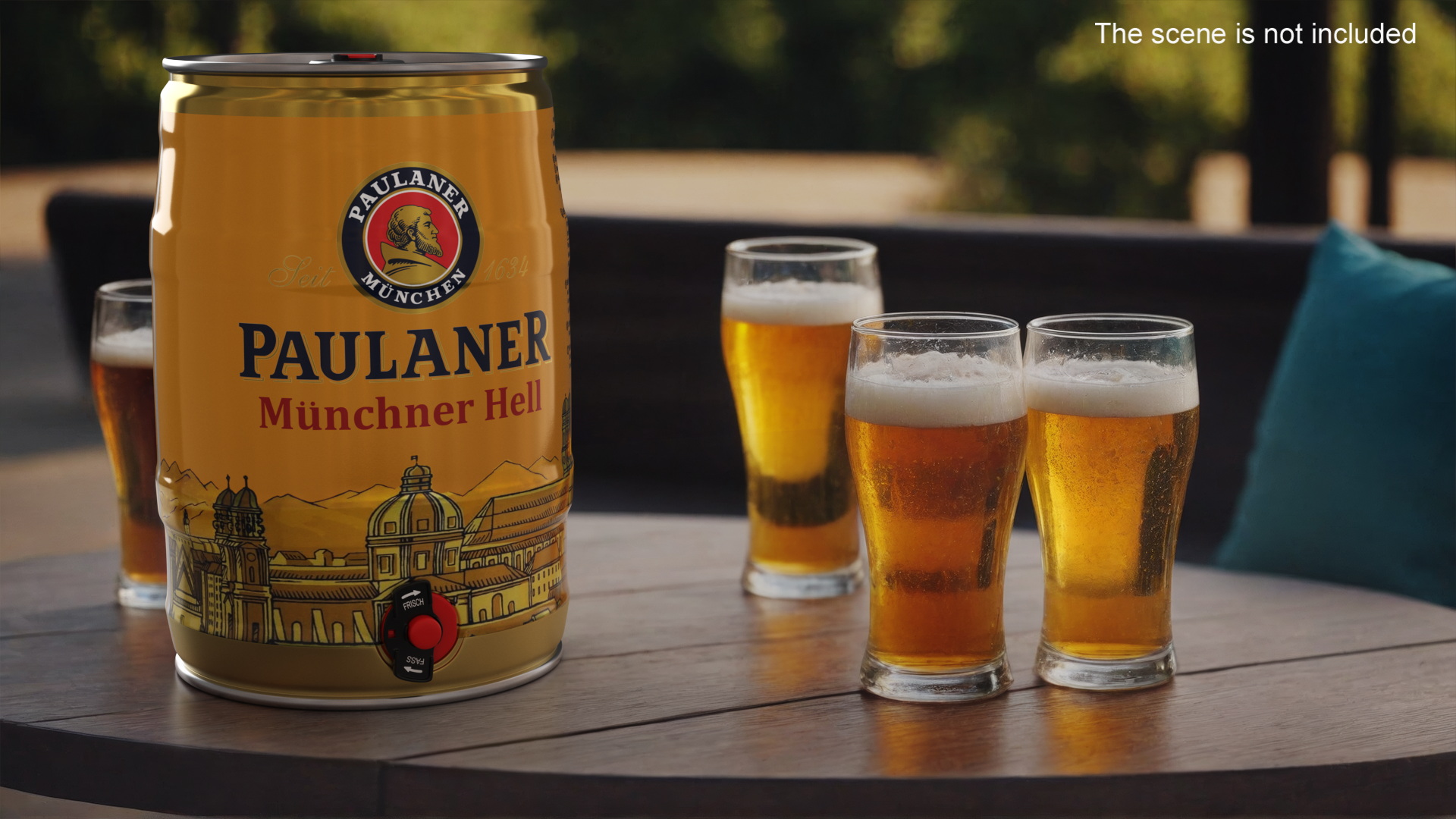 3D Paulaner Beer 5 Liter Barrel model