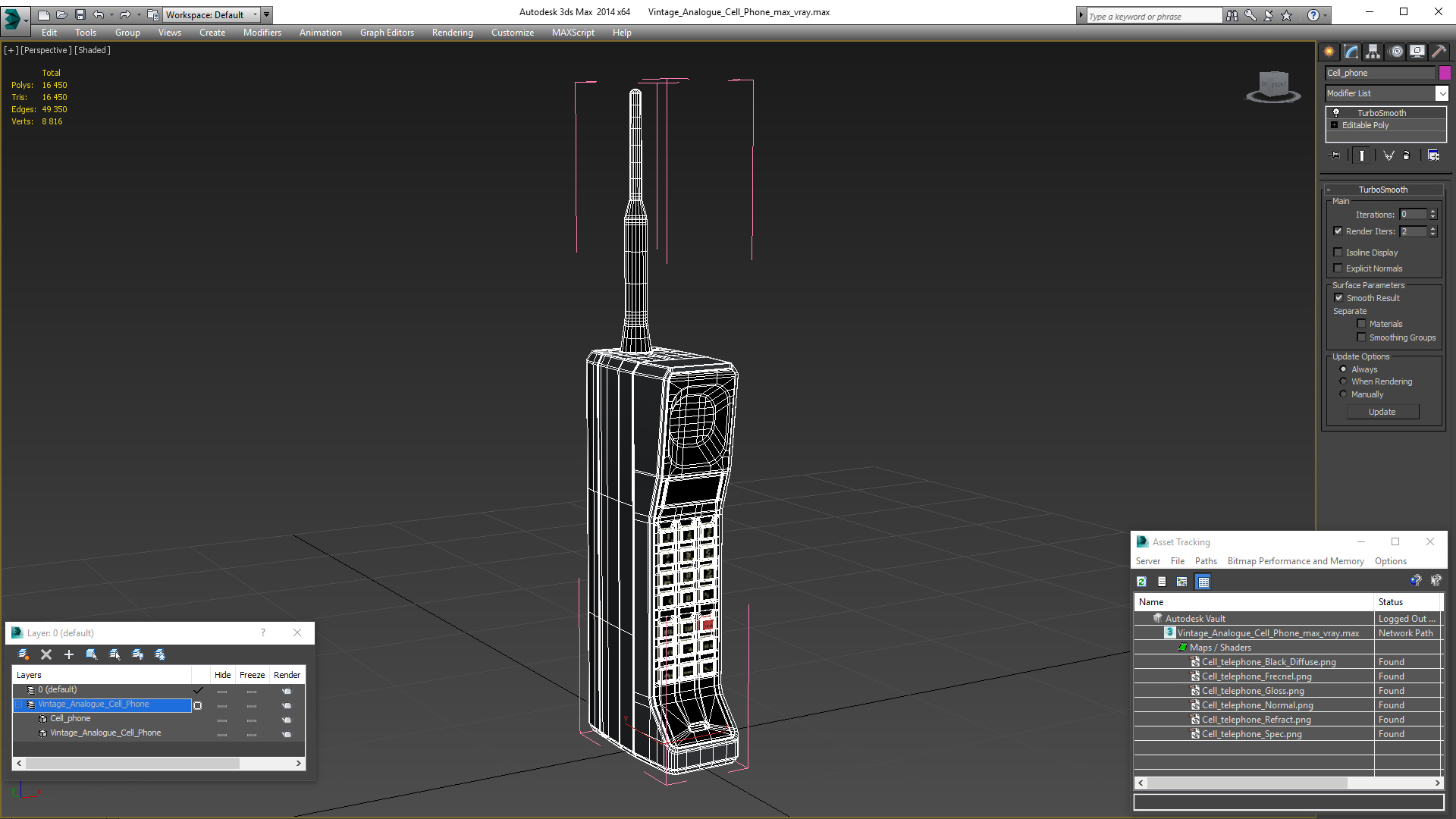 Vintage Analogue Cell Phone 3D