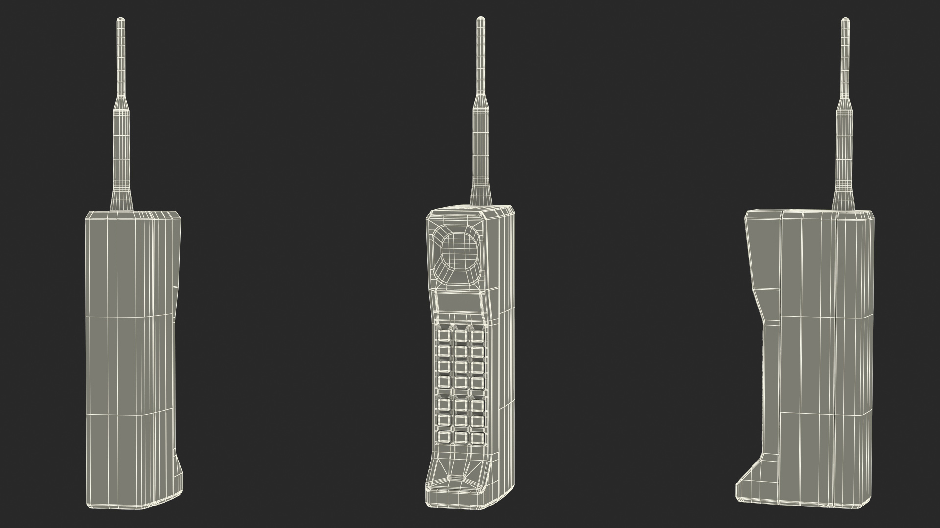 Vintage Analogue Cell Phone 3D