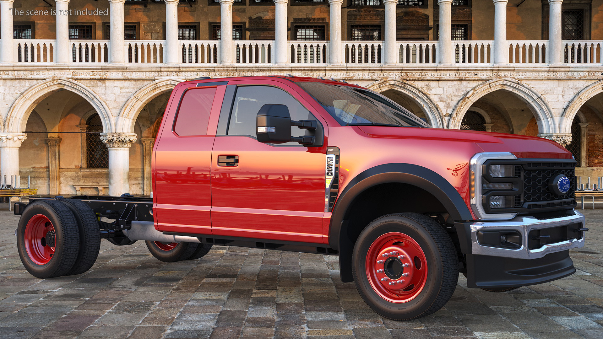 New 2023 Ford Chassis Cab F550 Red 3D model