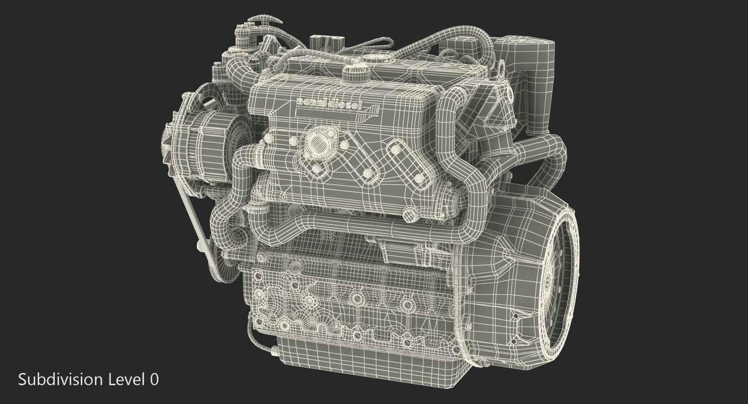 Nanni Diesel 4 Cylinder Marine Engine 3D