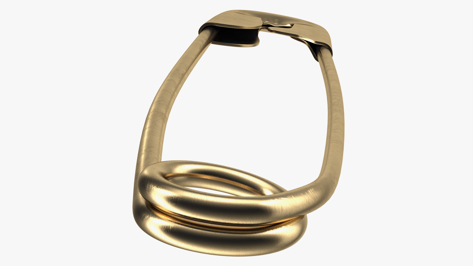 Golden Safety Pin Closed 3D model