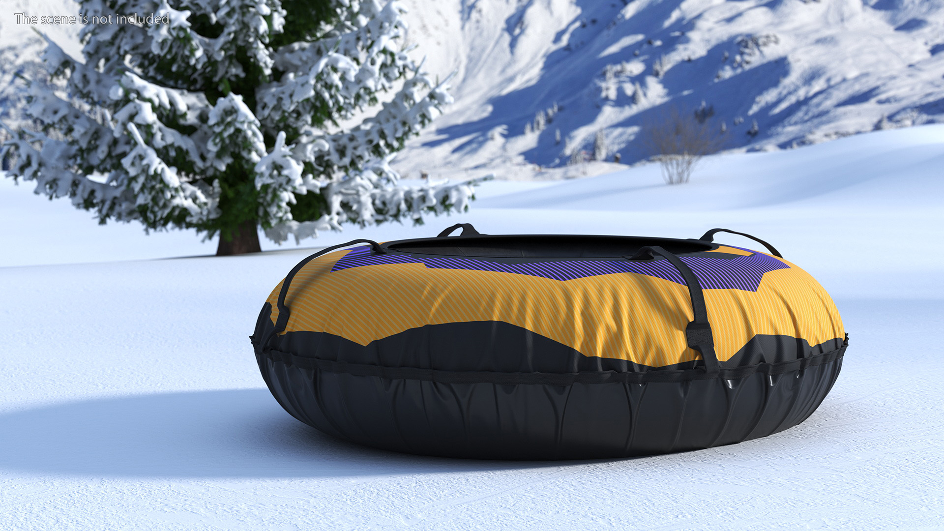 Inflatable Sled Snow Tube Yellow 3D