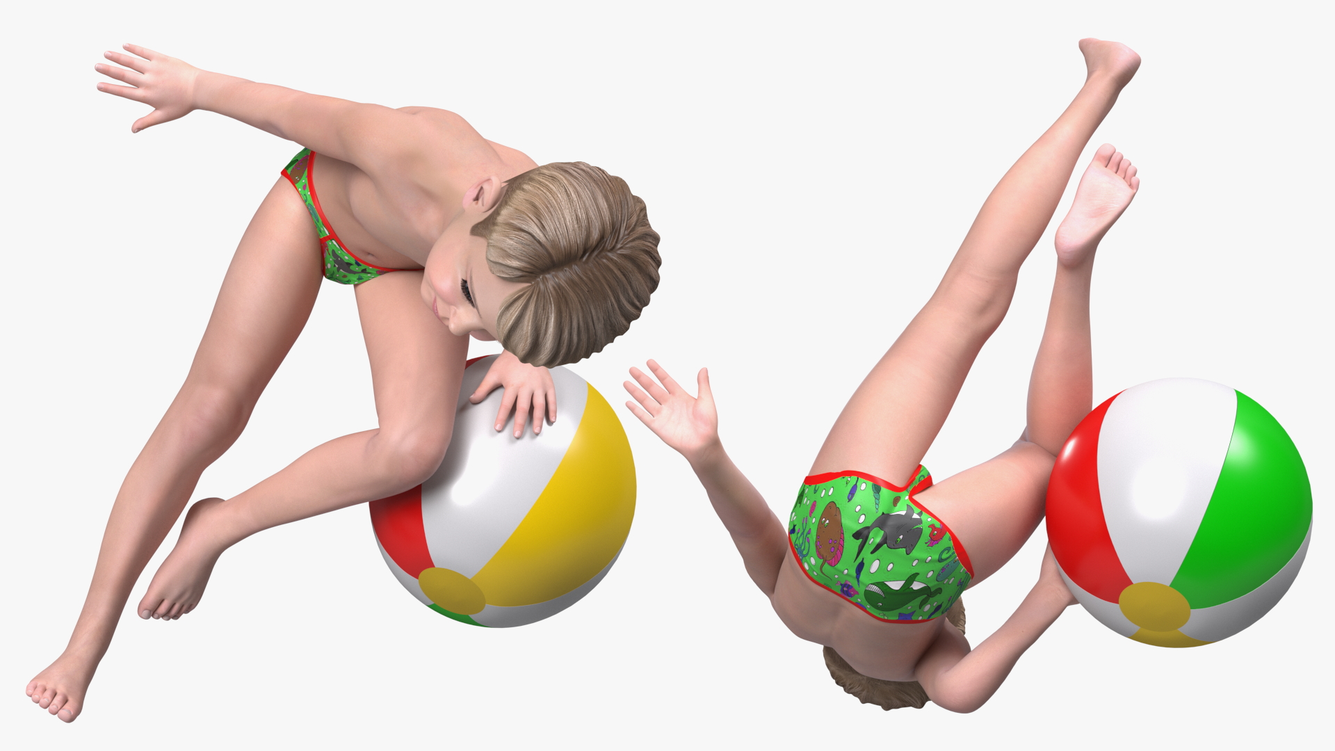 Sitting Child Boy Beach Style 3D model