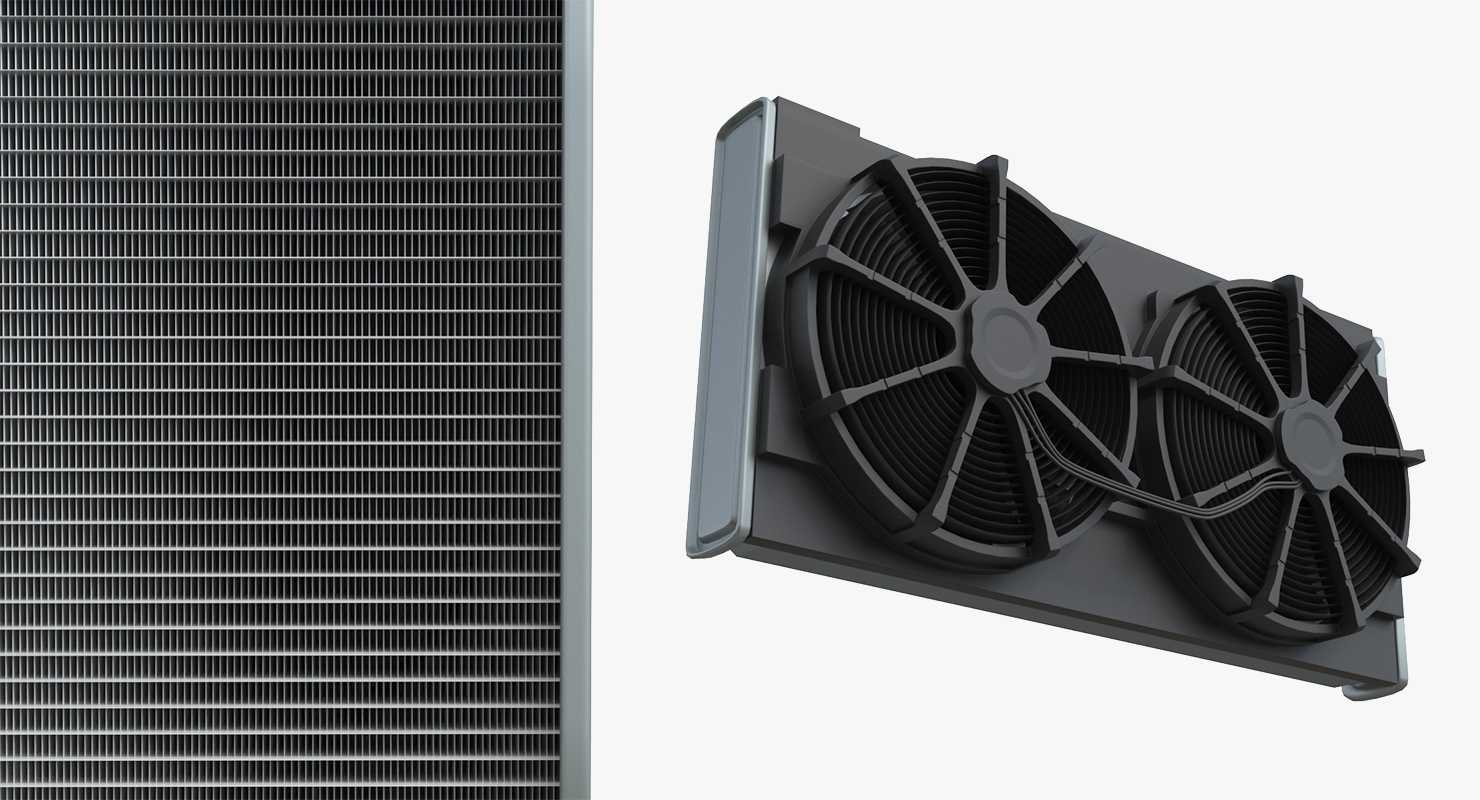 3D Car Radiator with Fan