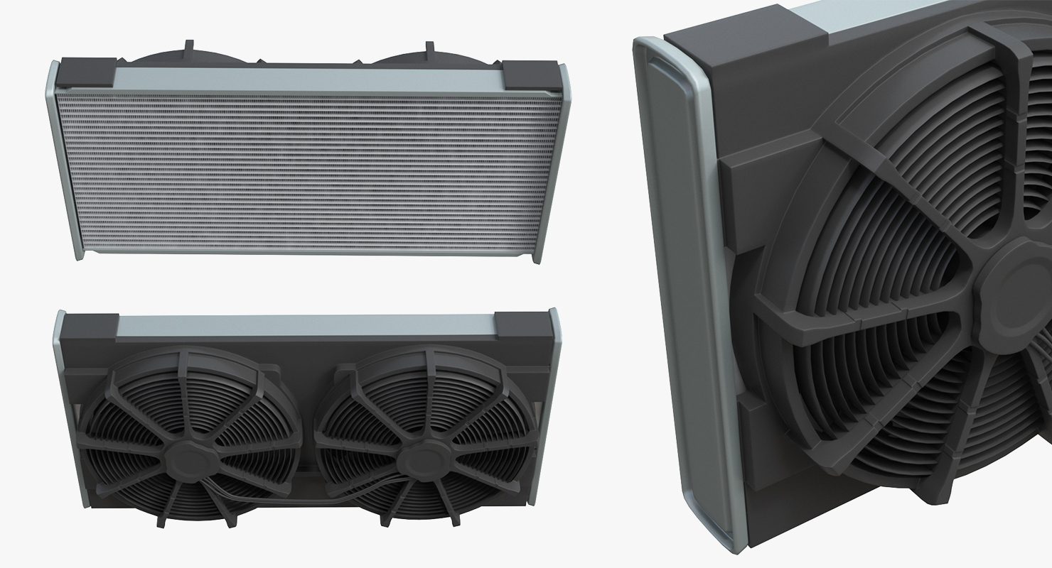 3D Car Radiator with Fan