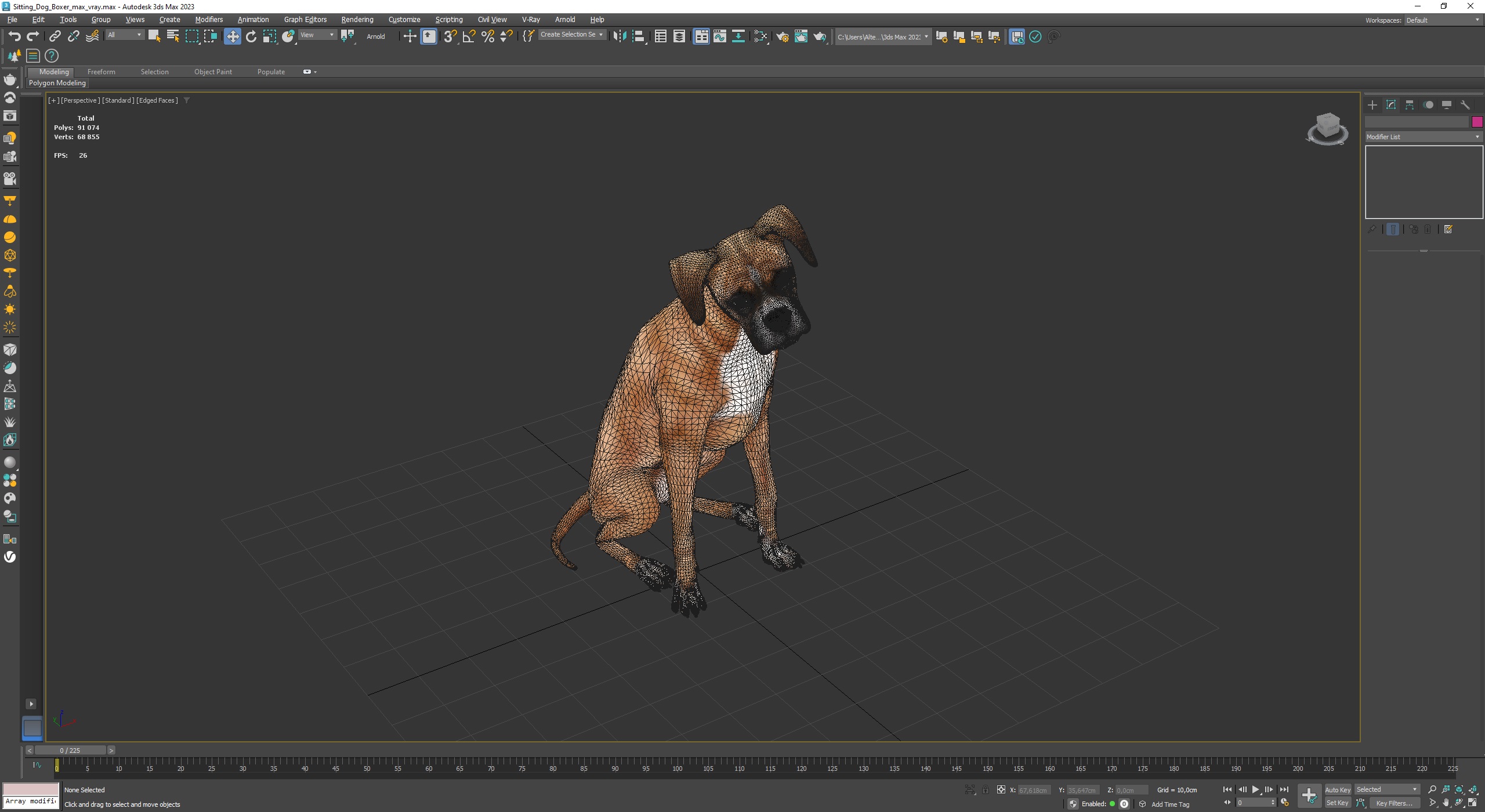 3D model Sitting Dog Boxer for 3D Print