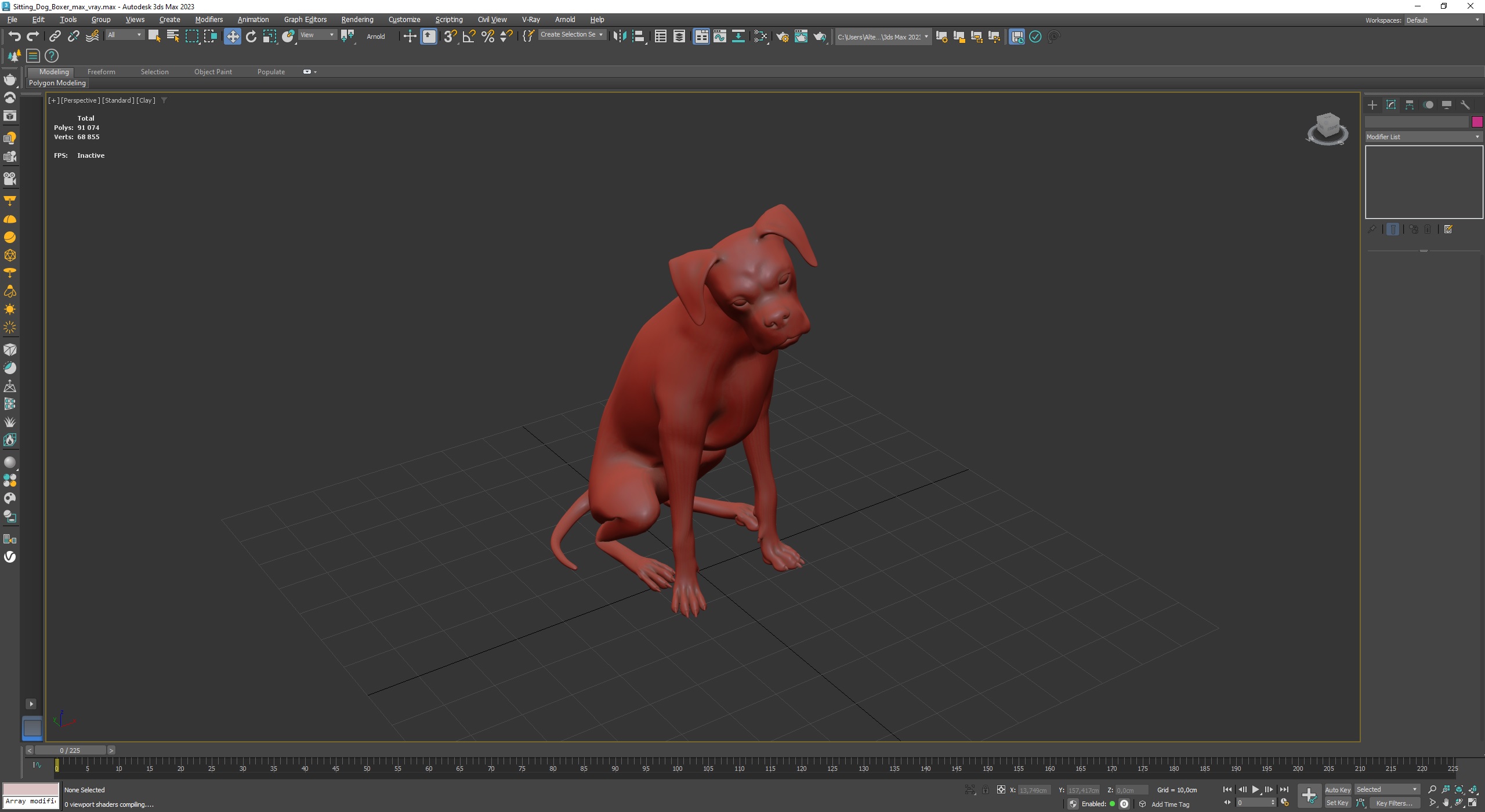 3D model Sitting Dog Boxer for 3D Print