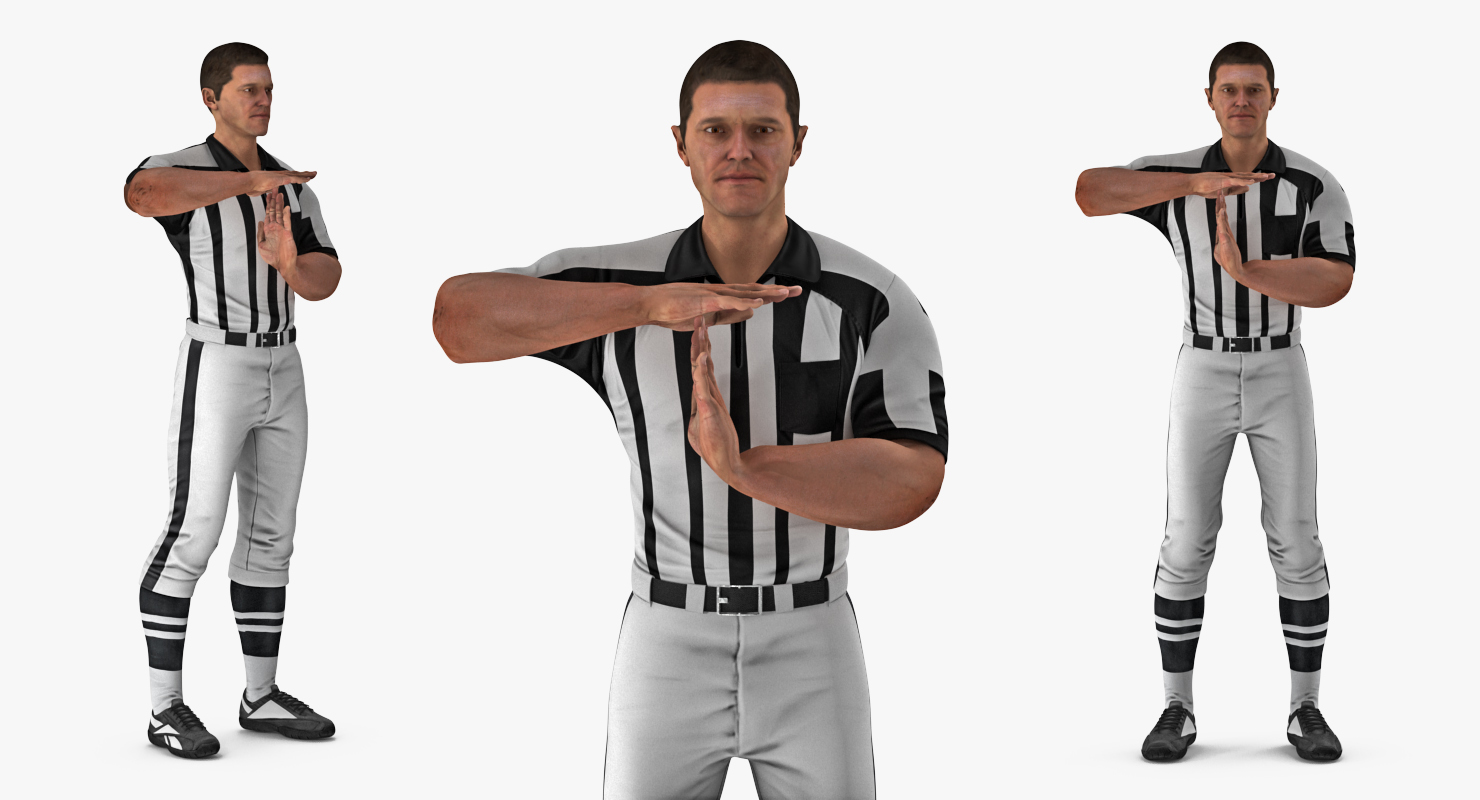 American Football Referee Rigged 3D