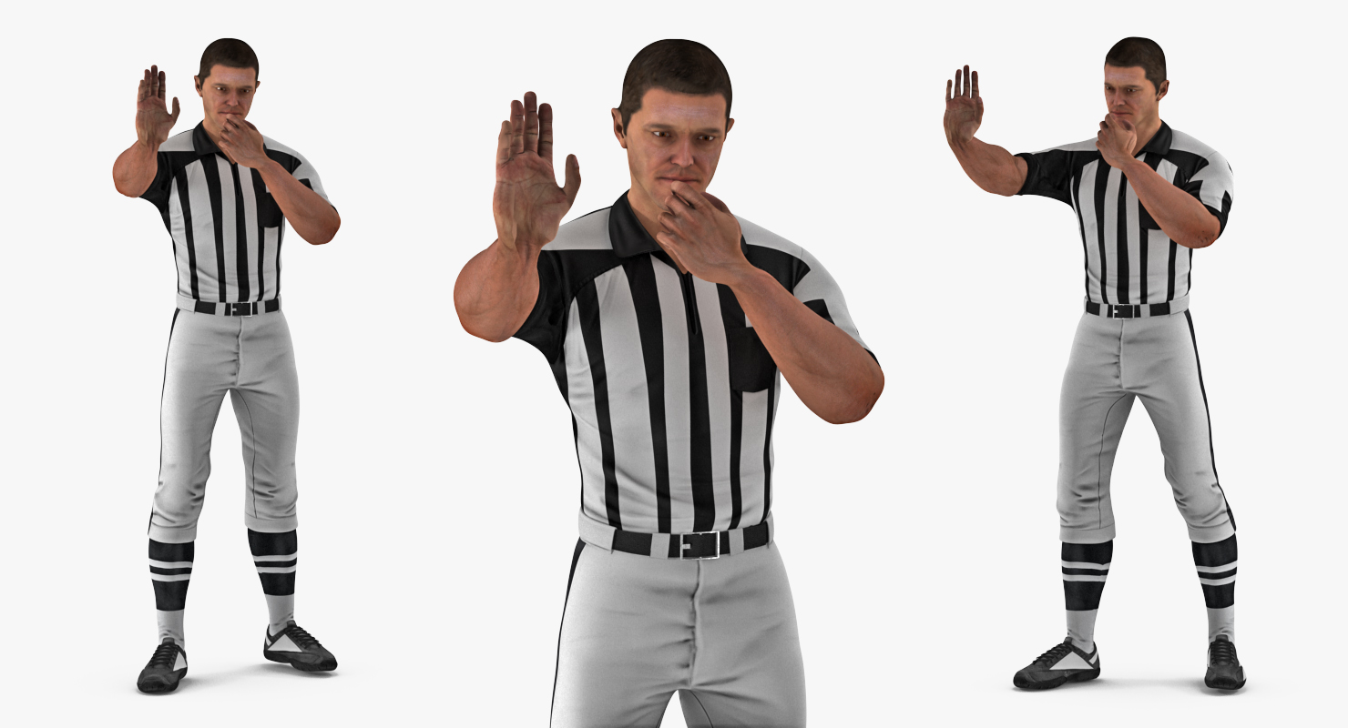 American Football Referee Rigged 3D