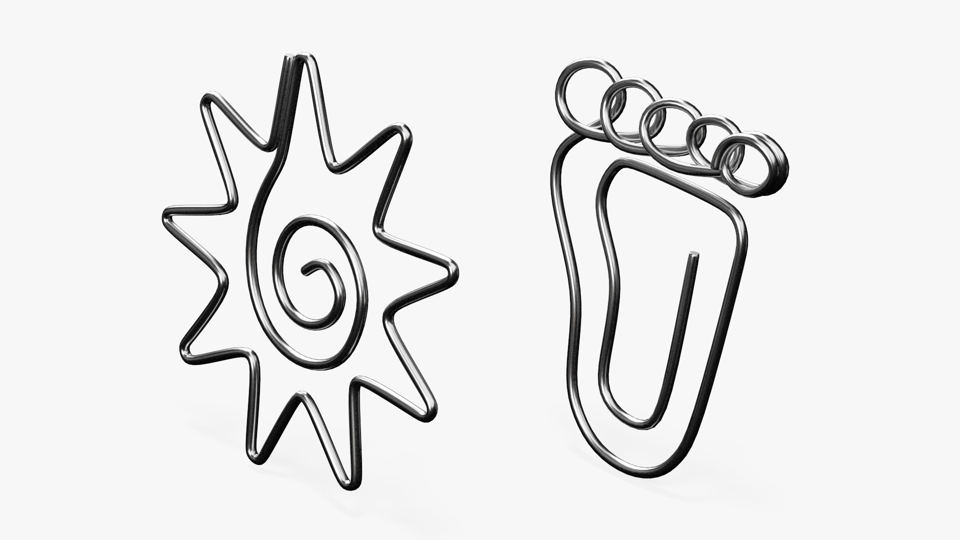 3D model Shaped Paper Clips Silver