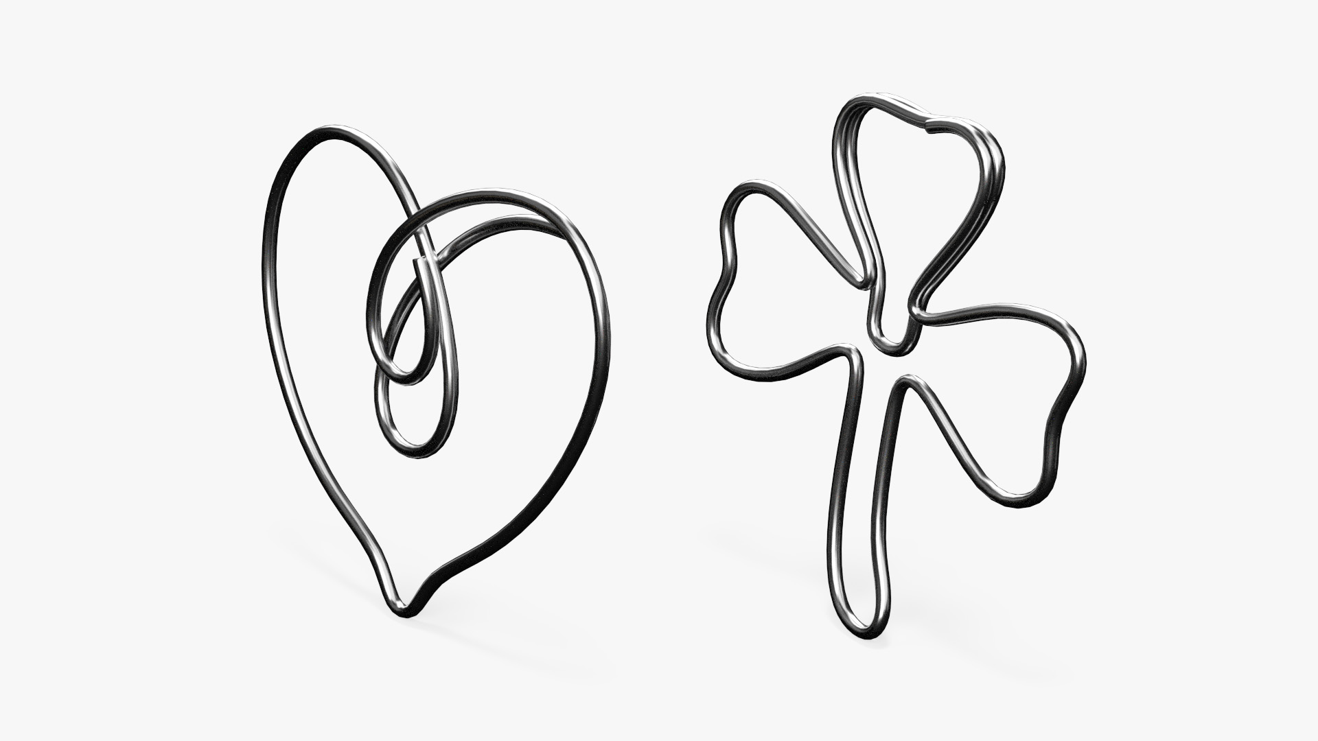 3D model Shaped Paper Clips Silver