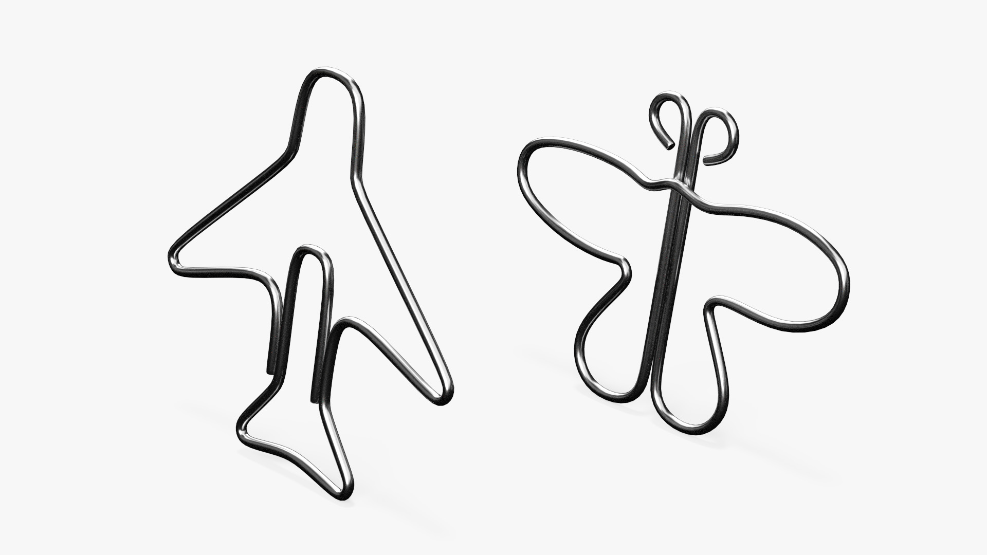 3D model Shaped Paper Clips Silver