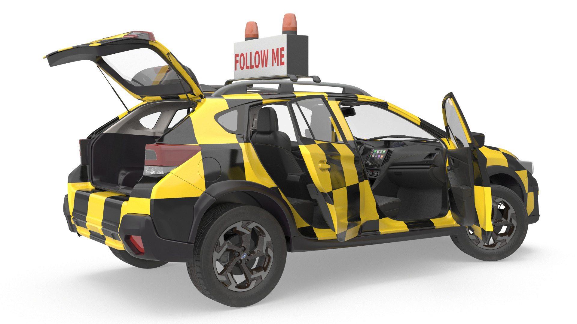 Subaru Follow Me Car with Ground Crew 3D