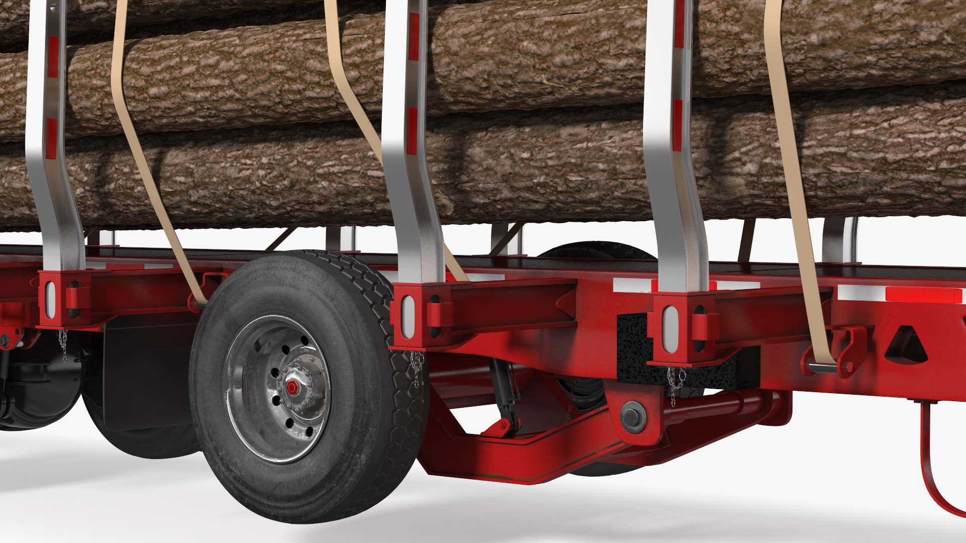 3D Truck With Logging Trailer