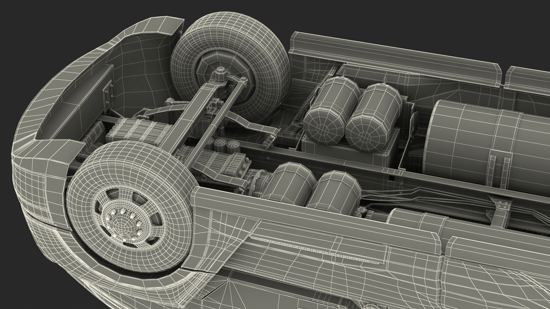 3D Truck With Logging Trailer