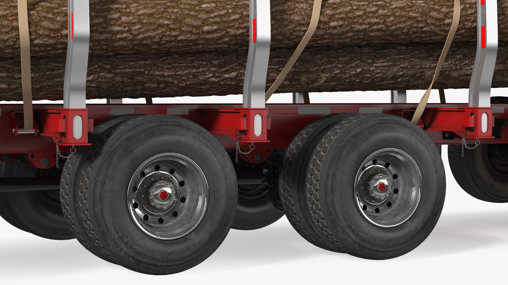 3D Truck With Logging Trailer