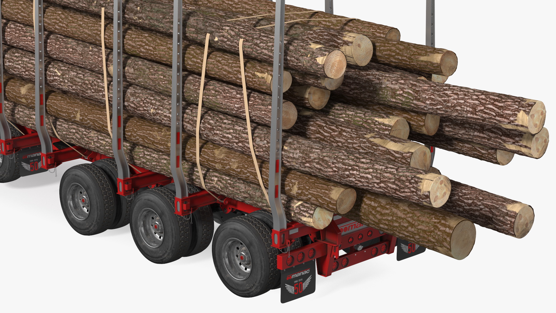 3D Truck With Logging Trailer