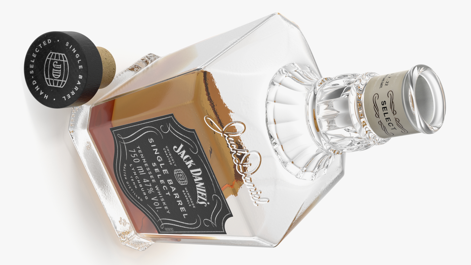 Open Bottle of Jack Daniels Dark 3D