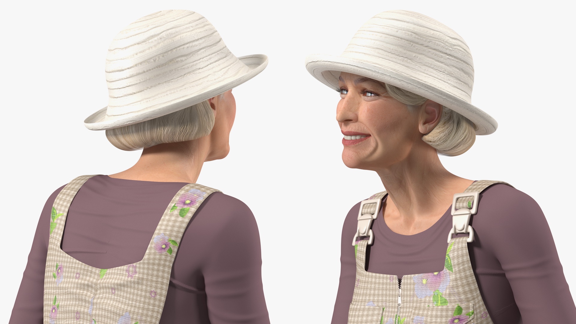 3D Old Lady Gardening model