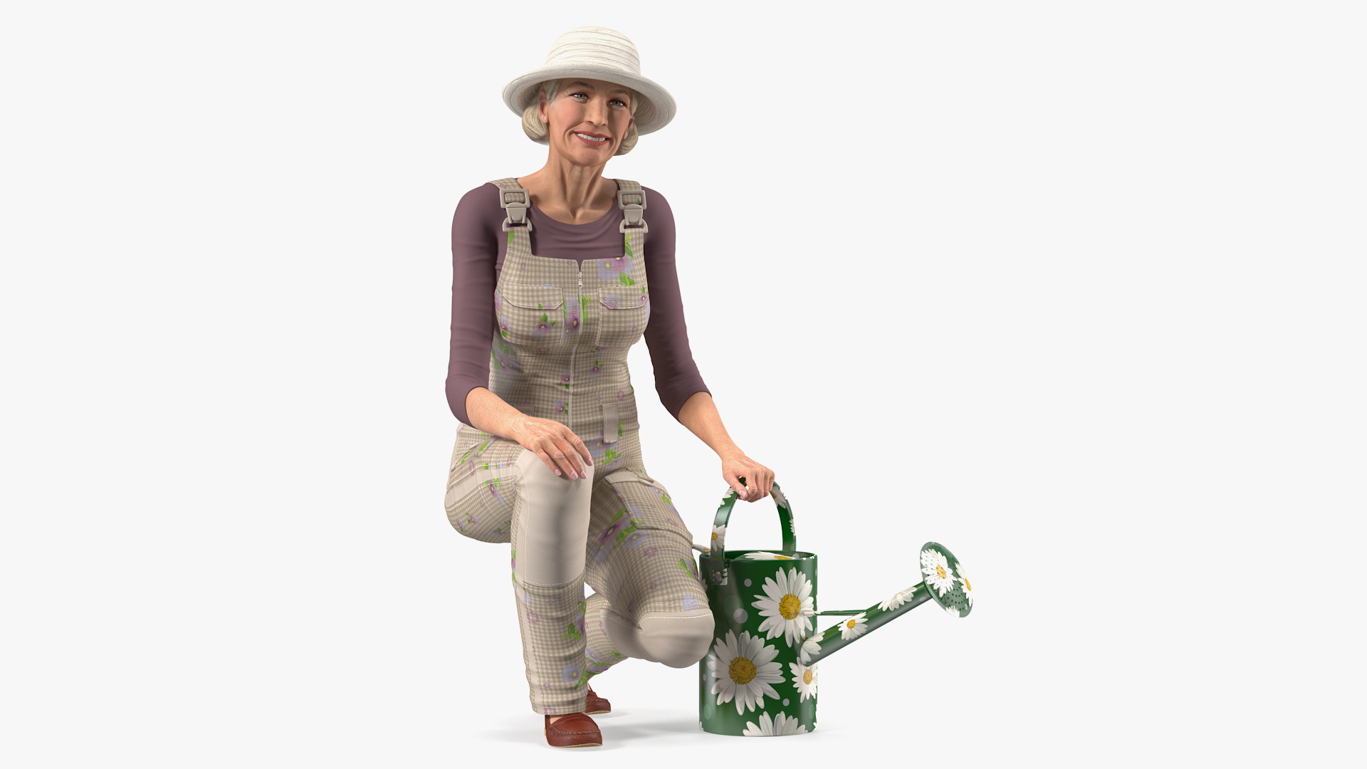 3D Old Lady Gardening model