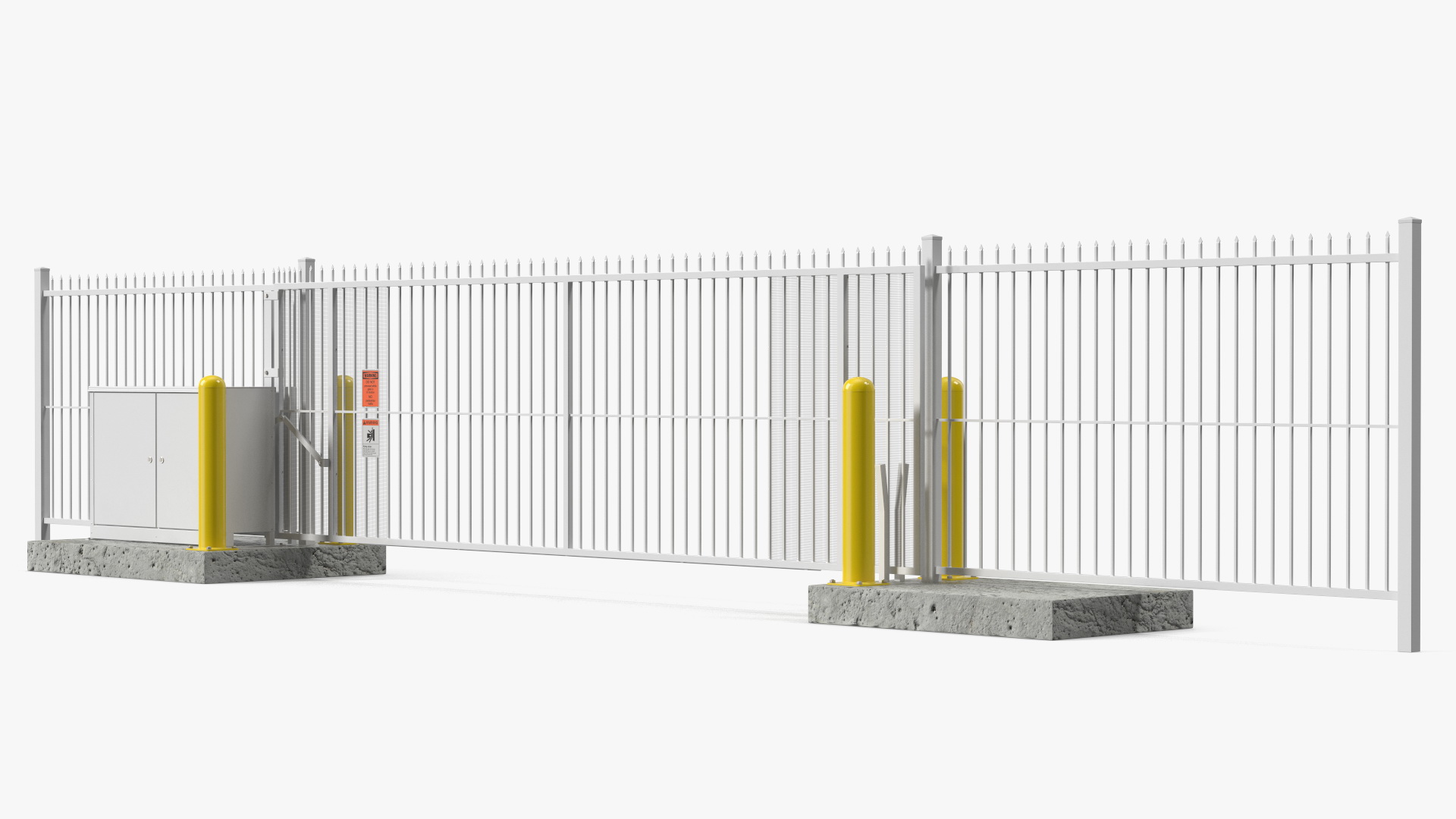 Vertical Lift Gates White Rigged 3D