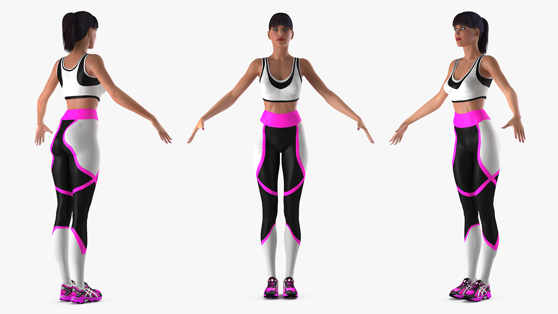 3D Woman in Sportswear T-Pose