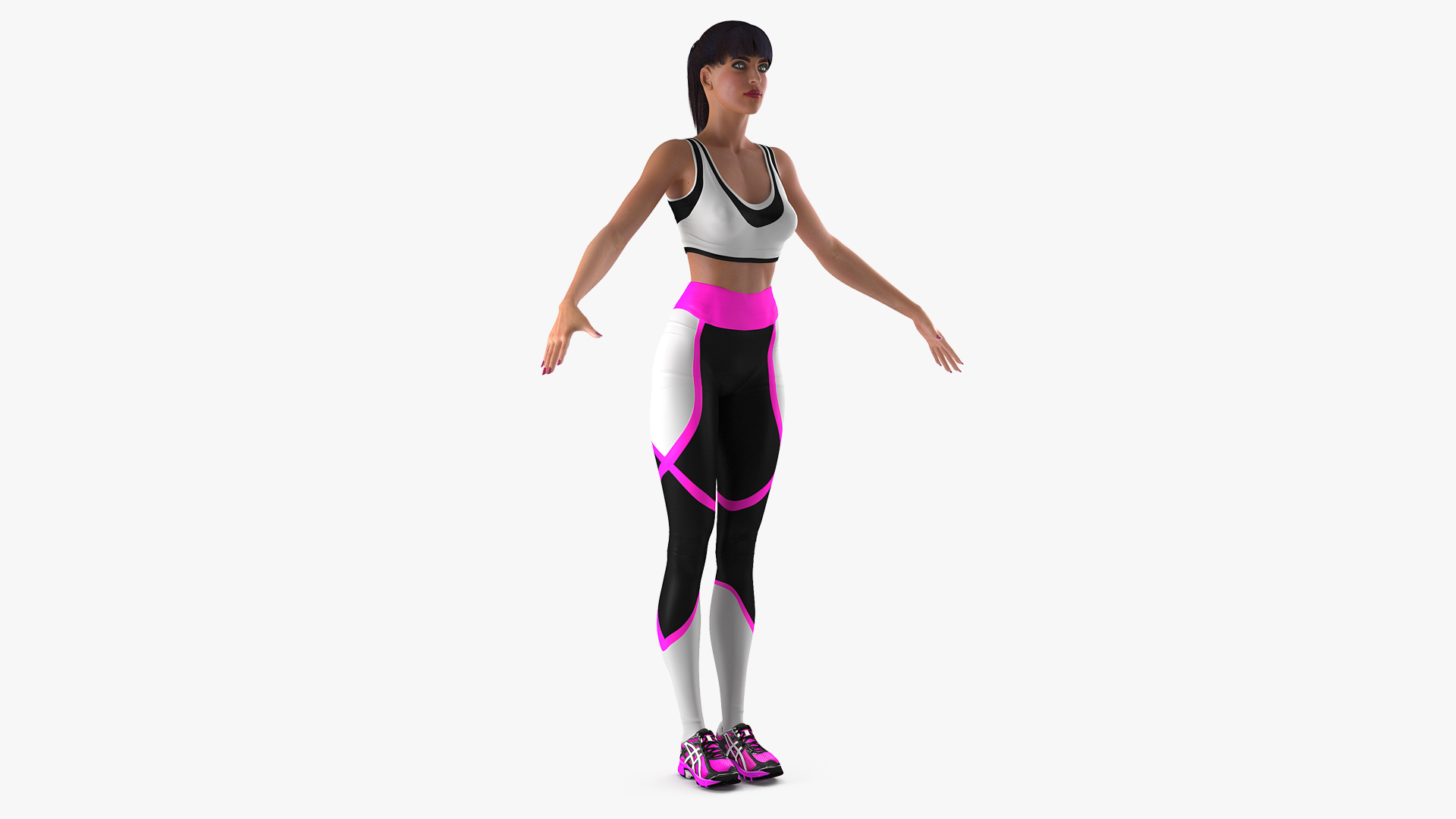 3D Woman in Sportswear T-Pose