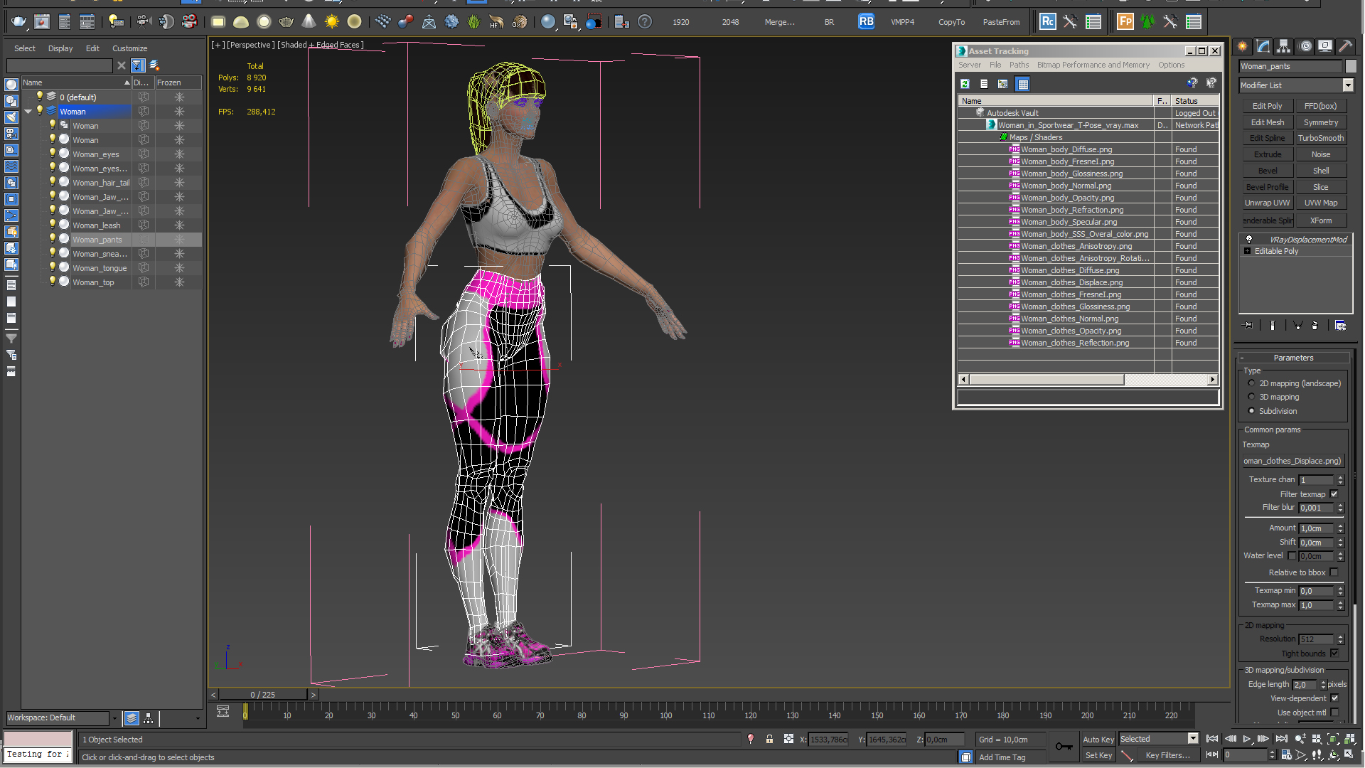 3D Woman in Sportswear T-Pose